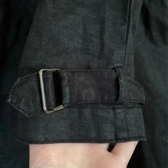 Theory Black Linen Trench - Picture 5 of 7